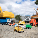 7-Inch Crane Truck Playset Featuring Lights, Sounds, and Articulated Components