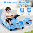 12V Electric Go Kart Ride-On Toy Car with Cleaning Fun & Remote Control - Blue