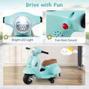 Licensed Vespa Toddler Ride-On Motorcycle with LED Lights and Training Wheels