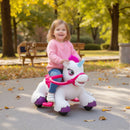 12V Electric Horse Toy with Carrot Accessory, Comb, and Animal Sounds