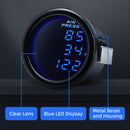 Triple Digital Air Pressure Gauge 2-1/16" 0-220 PSI for Car Suspension