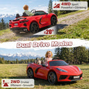 36V Corvette Electric Ride-On Car for Kids, 4WD Battery-Powered Toy