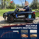 12V Licensed Black Dodge Police Car for Kids Ages 3-6 with Two Seats