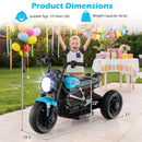 Blue 6V Children’s Motorcycle with Music, Storytelling, LED Lights, Accelerator Pedal, and Tri-Wheel Design