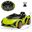 Lamborghini Sian Green Ride-On Car for Kids with Scissor Doors