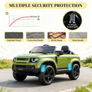 Green 12V Electric Ride-On Car for Kids with Remote Control, Lights, and Music