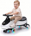 12V Electric Wiggle Car for Children - White Pedal Ride-On Toy for Outdoor Fun