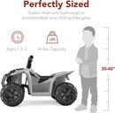 6V Kids Electric ATV Quad 4-Wheeler with Gray Treaded Tires - 1.8MPH