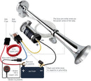 Chrome 12V Air Horn Kit for Trucks and Trains
