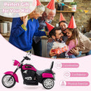 Charming 6V Kids' Chopper Motorcycle with Horn & Headlight in Rose Red