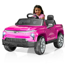OROFULL 24V Pink Chevrolet Electric Ride-On Car with LED Lights and MP3 Connectivity
