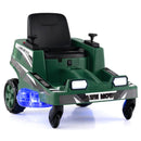 12V Kids Electric Lawn Mower with Dual Control Sticks and LED Lights for Ages 3-8