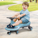 Babyjoy Blue Wiggle Car with Flashing Wheels for Kids and Toddlers
