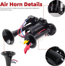 High-Performance 12V 600DB Dual Electric Black Train Horns for Trucks and SUVs