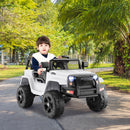 Electric 12V White Ride-On Truck for Kids with Remote Control, Music, and Lights