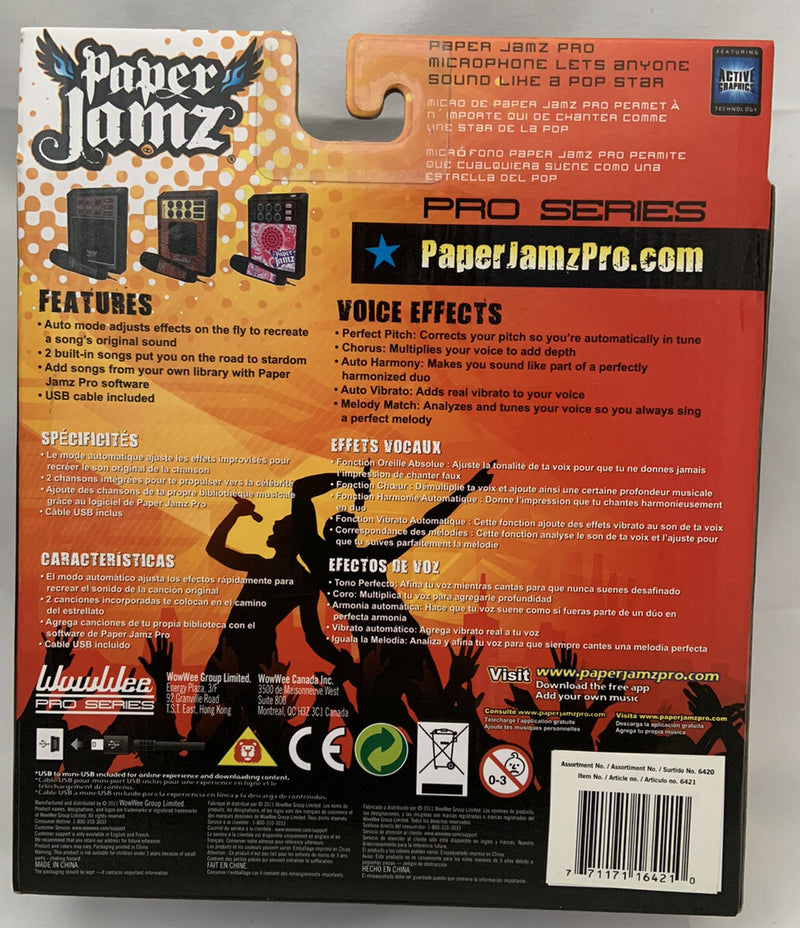Paper Jamz Pro Series Microphone with Built-in Amp and Sound Effects