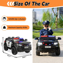 TOBBI 12V Police Electric Ride-On Car for Kids Aged 1-8