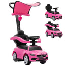 Licensed Mercedes-Benz 4-in-1 Toddler Push Car with Handle in Pink