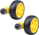 Set of 2 Smart Car Robot Plastic Wheels with 3-6V DC Gear Motor for Robotics 65 * 2