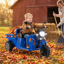 12V Children's 3-Wheel Motorcycle with Trailer, Shovel, Dual 75W Motors, and Smooth Start Feature