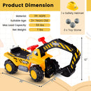 Costzon Kids Ride-On Excavator Digger Bulldozer with Safety Helmet, 3-in-1