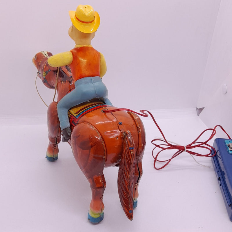 Vintage 1960s Western Ranger Wind-Up Litho Tin Toy from Japan