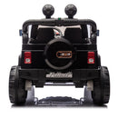 Black 24V Two-Seater Electric Ride-On Toy Truck for Kids with Bluetooth and LED Lights