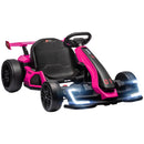 Adjustable Pink Electric Go Kart with 24V Power and 7.5 MPH Speed