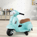 Licensed Vespa Toddler Ride-On Motorcycle with LED Lights and Training Wheels