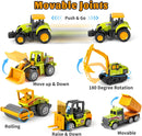 Mini Alloy Construction Vehicle Set for Kids - 6 Piece Excavator and Tractor Collection 1/64