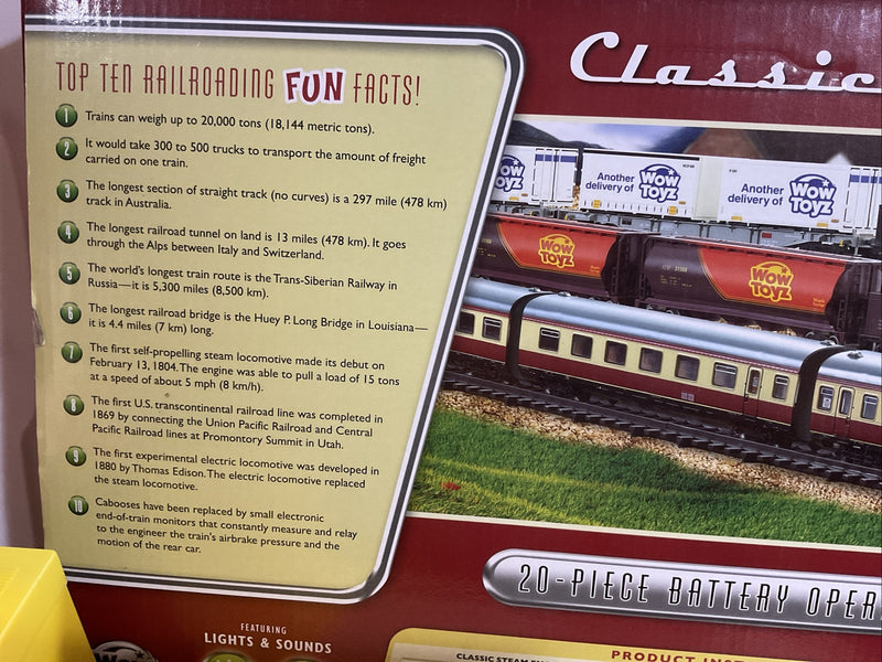 20-Piece Battery Operated Classic Train Set with Lights and Sounds
