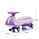 12V Purple Electric Wiggle Car for Kids with Bluetooth Music and 5MPH Speed