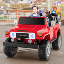Red 12V Battery Operated 2-Seater Ride-On Car with 3-Point Seat Belts and Doors