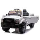RAM 2500 White Electric Pickup Truck for Kids with Remote Control and 3 Speed Options