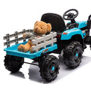 12V Battery-Powered Kids Ride-On Tractor with Trailer and Remote Control, 3-Speed Child Vehicle