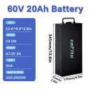 60V 20Ah Power Battery for Fat Tire Electric Scooters (100W - 2000W)