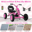 Kids 4-Wheel Pedal Go-Kart with Steering Handlebars for Toddlers