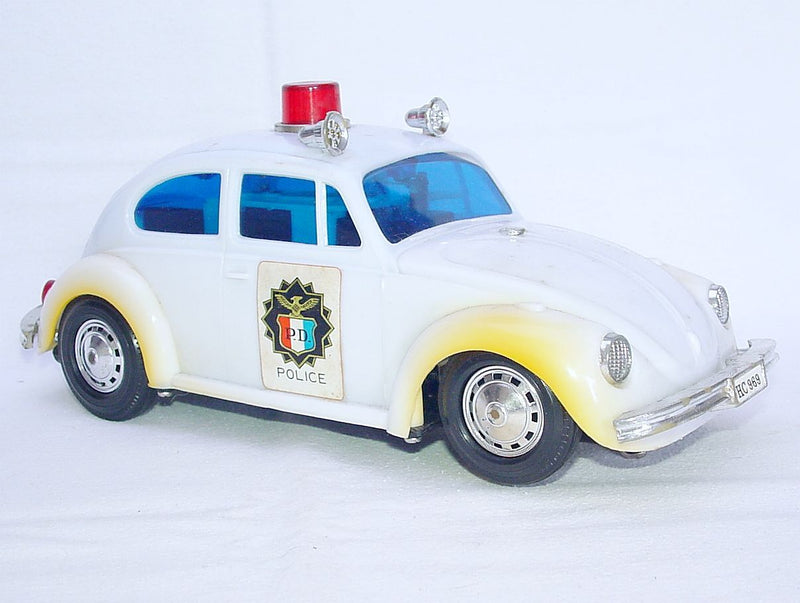1:15 Scale VW Volkswagen Beetle Police Car Battery Operated Model - Rare Collectible