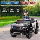 12V Battery Operated Police Car Ride-On for Kids with Flashing Lights