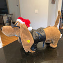 Dancing Dachshund Plush Toy with Santa Hat and Sunglasses