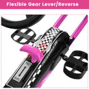 Honeyjoy Pink Pedal Go Kart for Kids with Adjustable Seat and Four Wheels