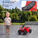 Qaba Red Kids Quad ATV with 6V Battery and Handlebar Controls