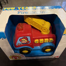 Megcos Press'n Go Fire Truck Toy for Preschoolers 6"