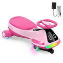 Rechargeable Pink 12V Electric Wiggle Car with Pedal and Display