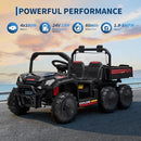 Electric 4WD Black Dump Truck Car for Kids Aged 4-8 - 2 Seater Ride-On Toy