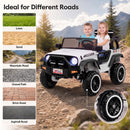 24V Dual-Seater Children's Ride-On Truck with Doors, Remote, Horn, and Music - White