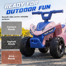 Blue 6V Battery-Powered Kids ATV with Handlebar Control