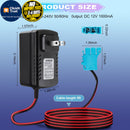 CAKULA 12V Black Charger for Peg Perego Ride-On Toys