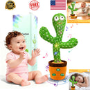 Interactive Dancing Cactus Toy with Voice Repetition, LED Lights, and Adjustable Volume - 13 inches
