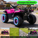 24V 80W Children’s Off-Road ATV with Non-Slip Tires, LED Illumination, Bluetooth Connectivity, and Storage Compartment
